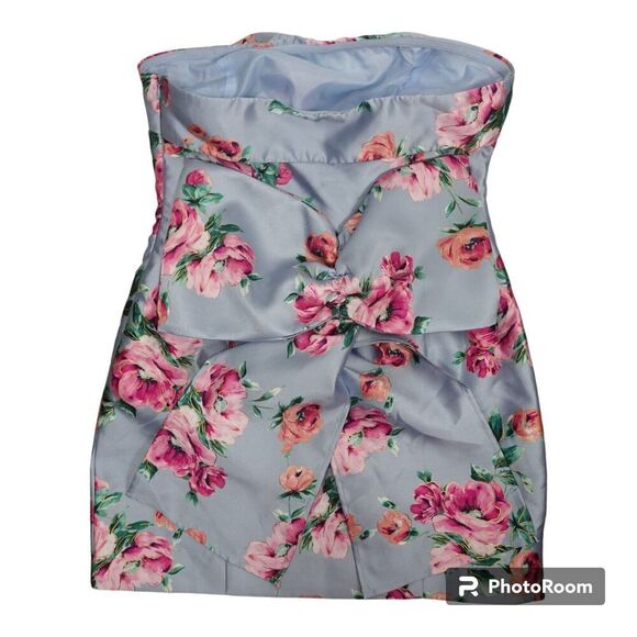 Floral Strapless Dress - Picture 6 of 9